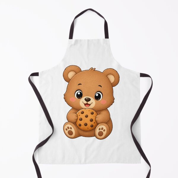 Item preview, Cute Teddy Bear Eating Chocolate Chip Cookie Illustration designed and sold by Seculinator.