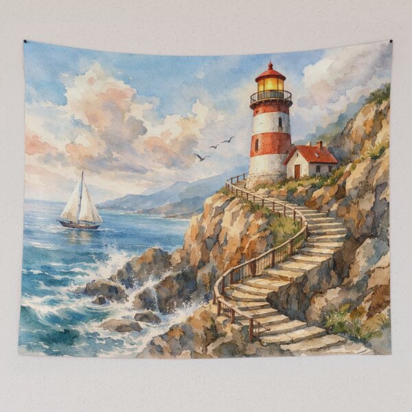 Item preview, Lighthouse above a sea of cliffs designed and sold by Sigtrix.