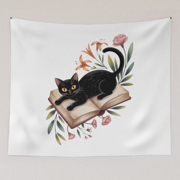 Item preview, Floral Cat Book Book Lover Librarian designed and sold by SapfireStuArt.