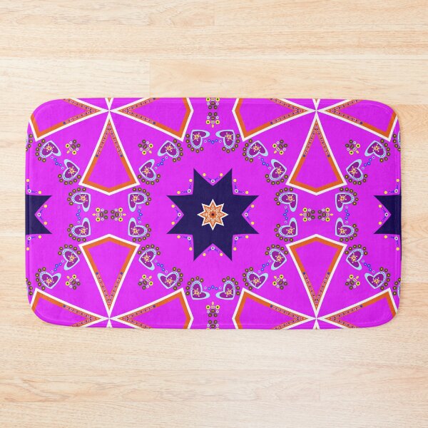 Item preview, Vibrant Magenta and Navy Starburst Geometric Mandala Pattern designed and sold by Tinsleybluebell.