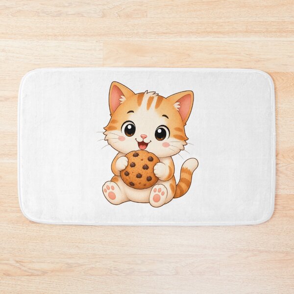 Item preview, Cute Ginger Cat Eating Chocolate Chip Cookie Kitten designed and sold by Seculinator.