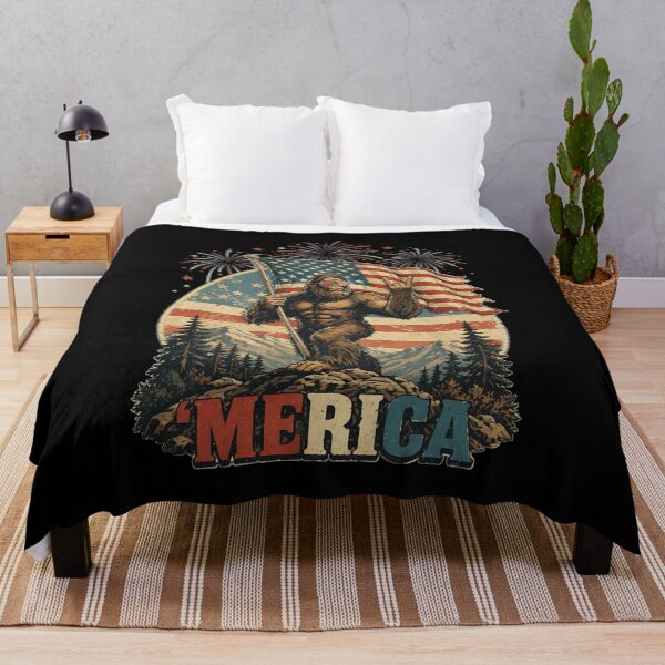Item preview, bigfoot merica rock 250th american flag patriotic 4th july designed and sold by ber-flora.