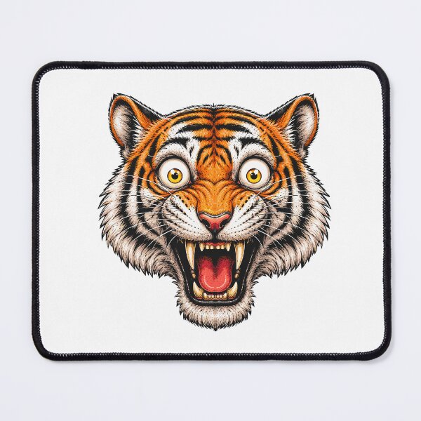Item preview, Funny Surprised Tiger Face Cartoon designed and sold by Krincydigitalart.