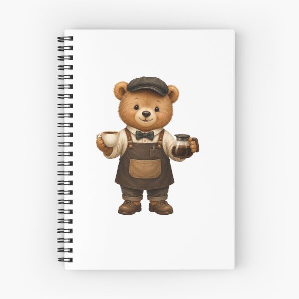 Item preview, Cute Bear Barista Animal Jobs Print – Watercolor Coffee Bear Art, Kawaii Cafe Animal Sticker designed and sold by DonnaByPT.