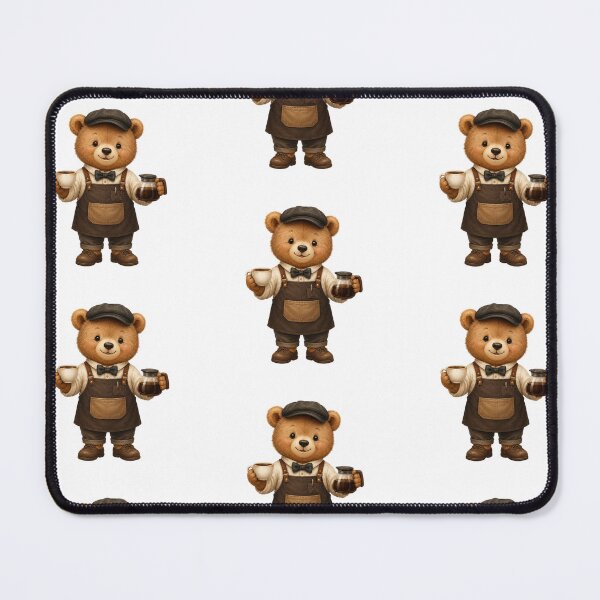 Item preview, Cute Bear Barista Animal Jobs Print – Watercolor Coffee Bear Art, Kawaii Cafe Animal Sticker designed and sold by DonnaByPT.