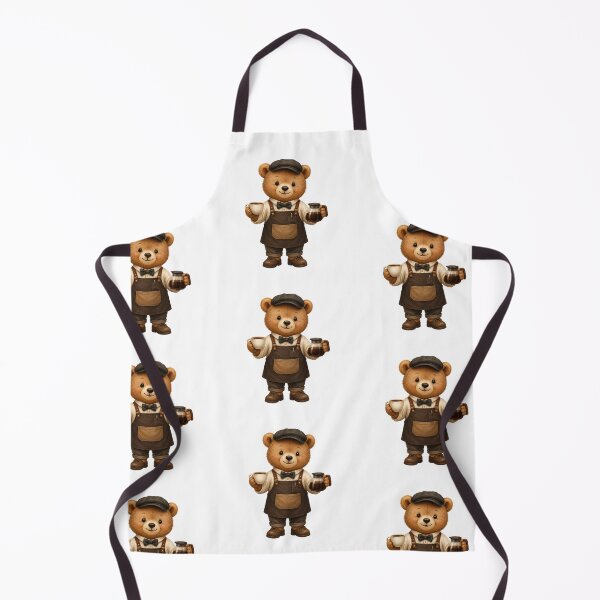 Item preview, Cute Bear Barista Animal Jobs Print – Watercolor Coffee Bear Art, Kawaii Cafe Animal Sticker designed and sold by DonnaByPT.
