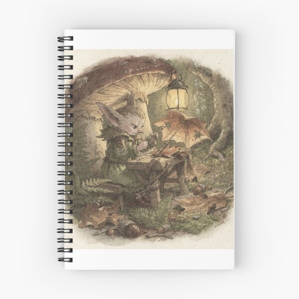 Item preview, Wren-Feather Sprite Mending a Maple-Leaf Umbrella Storybook Art designed and sold by PictorialWhimsy.