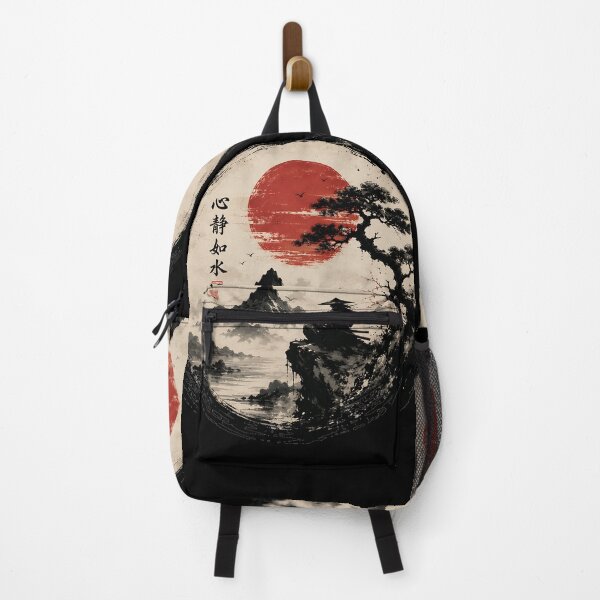 Item preview, Stillness in Motion Sumi-e Samurai Landscape Japanese Ink Wash Vintage T-Shirt designed and sold by dytf79.
