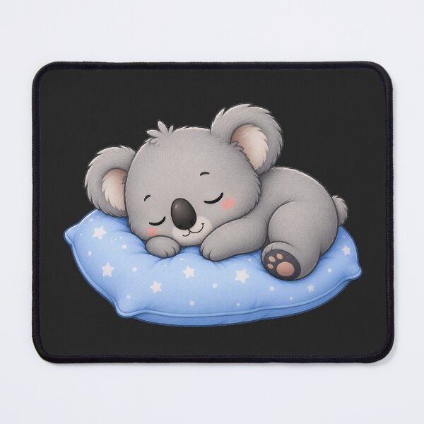 Item preview, Cute Sleeping Koala Bear on Blue Starry Pillow designed and sold by Seculinator.