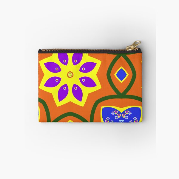 Item preview, Bold Orange and Purple Geometric Mandala Pattern designed and sold by Tinsleybluebell.