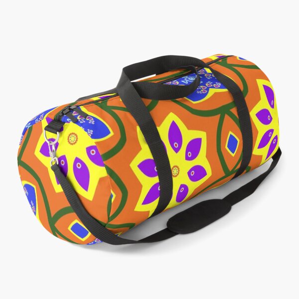Item preview, Bold Orange and Purple Geometric Mandala Pattern designed and sold by Tinsleybluebell.