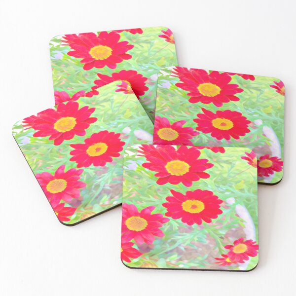 Item preview, Abstract Impressionist Red Marguerite Daisy Garden Digital Art designed and sold by BalkanBloom.