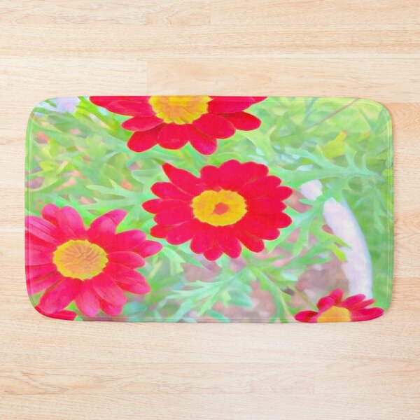Item preview, Abstract Impressionist Red Marguerite Daisy Garden Digital Art designed and sold by BalkanBloom.