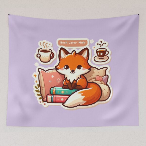 Item preview, Cute Chibi Fox Book Lover designed and sold by carestazafeli.