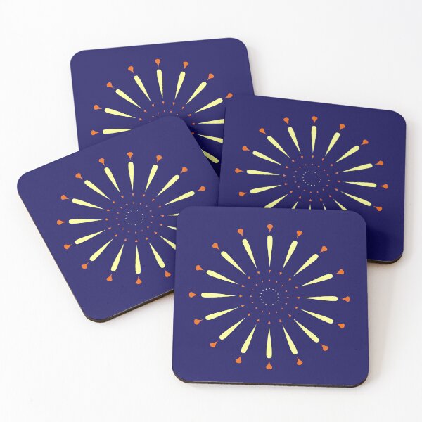 Item preview, Retro Sunburst Firework Mandala Gold and Orange designed and sold by SolutionsArt.