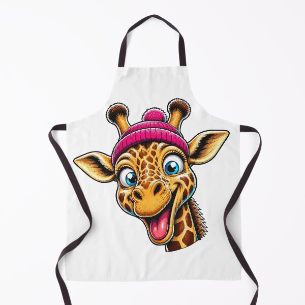 Item preview, Funny Giraffe Wearing Pink Beanie Cartoon designed and sold by Krincydigitalart.