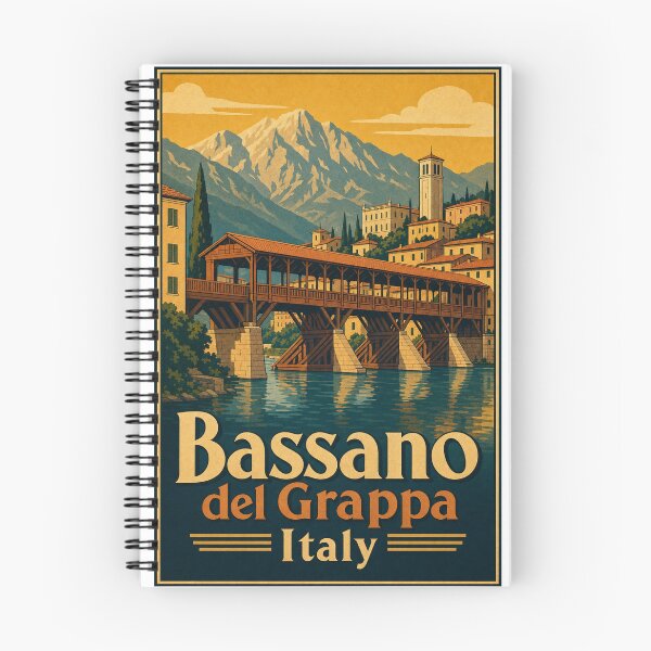 Item preview, Bassano del Grappa Italy Travel Souvenir Retro Illustration designed and sold by VisualArtsOasis.