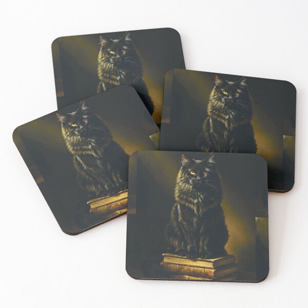 Item preview, Black Cat on Books Dark Academia Painting Art designed and sold by Francis & May.