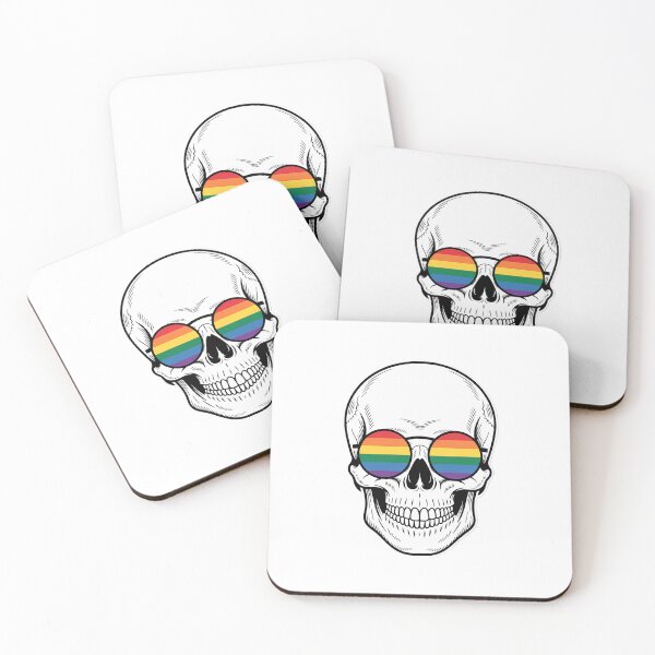 Item preview, Gay Pride LGBT Skull with Rainbow Sunglasses designed and sold by SapfireStuArt.
