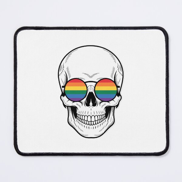 Item preview, Gay Pride LGBT Skull with Rainbow Sunglasses designed and sold by SapfireStuArt.