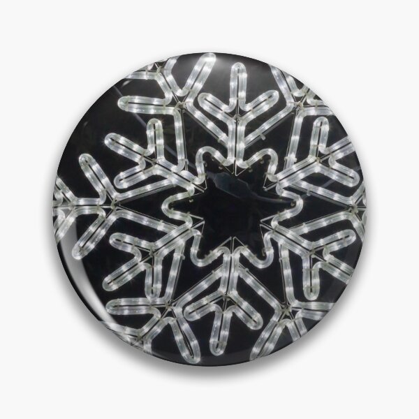 Item preview, Illuminated Snowflake Holiday Light Decoration Hanging On Pole Against Dark Night Sky designed and sold by Nmallia.