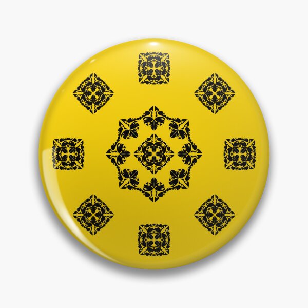 Item preview, Black Floral Damask Seamless Pattern on Yellow Background. Vintage Ornamental Vector designed and sold by ChaReePat.
