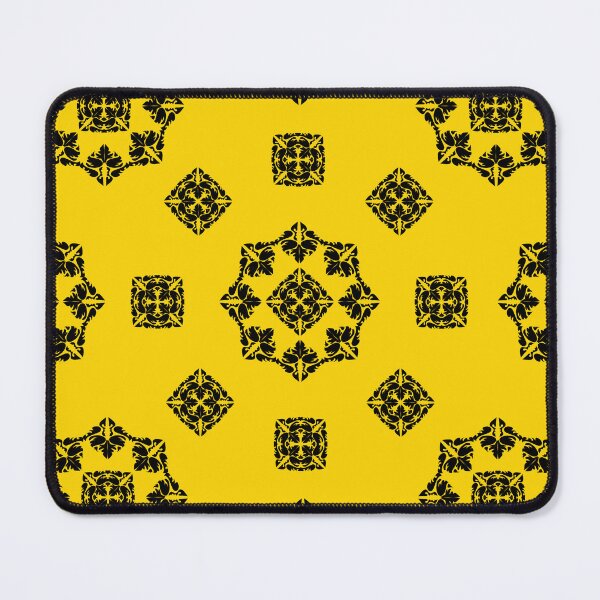 Item preview, Black Floral Damask Seamless Pattern on Yellow Background. Vintage Ornamental Vector designed and sold by ChaReePat.