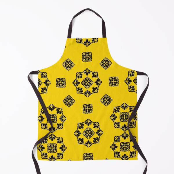 Item preview, Black Floral Damask Seamless Pattern on Yellow Background. Vintage Ornamental Vector designed and sold by ChaReePat.