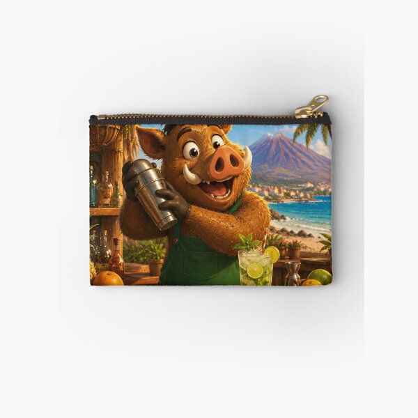 Item preview, Mojito the Boar Bartender — Tropical Beach Bar Tenerife designed and sold by CanaryVibesArt.