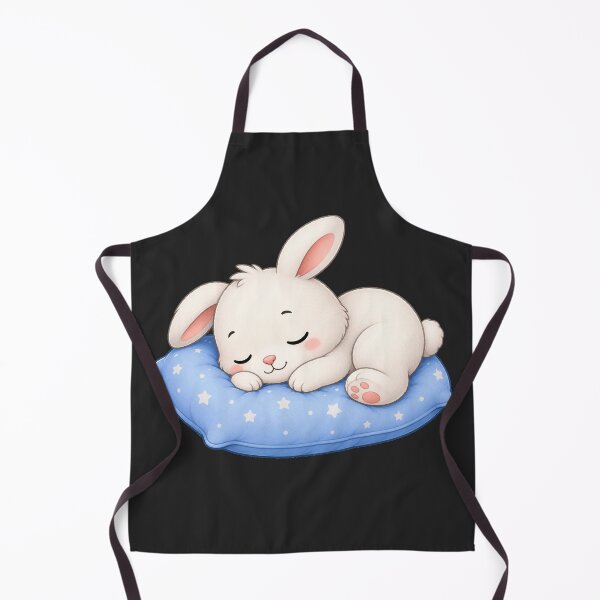 Item preview, Cute Sleeping Bunny Rabbit on Blue Starry Pillow Art designed and sold by Seculinator.