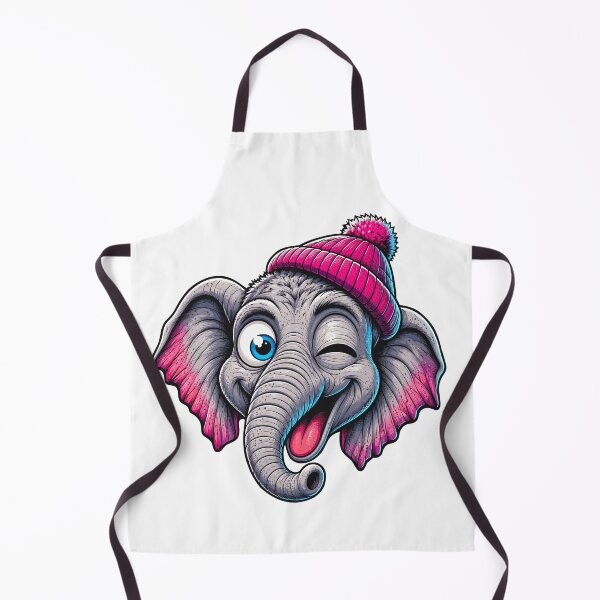 Item preview, Funny Winking Elephant Wearing Pink Beanie Cartoon designed and sold by Krincydigitalart.