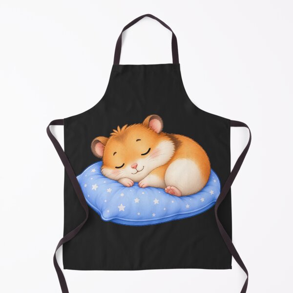 Item preview, Cute Sleeping Hamster on Blue Starry Pillow Art designed and sold by Seculinator.