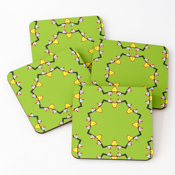 Item preview, Bold Green Geometric Heart Pattern Print designed and sold by Tinsleybluebell.