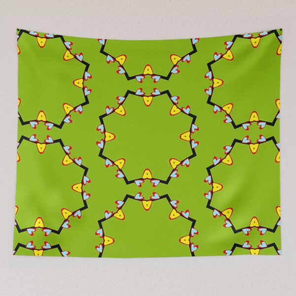 Item preview, Bold Green Geometric Heart Pattern Print designed and sold by Tinsleybluebell.