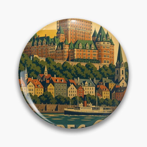 Item preview, Quebec City Canada Travel Souvenir Retro Illustration designed and sold by VisualArtsOasis.