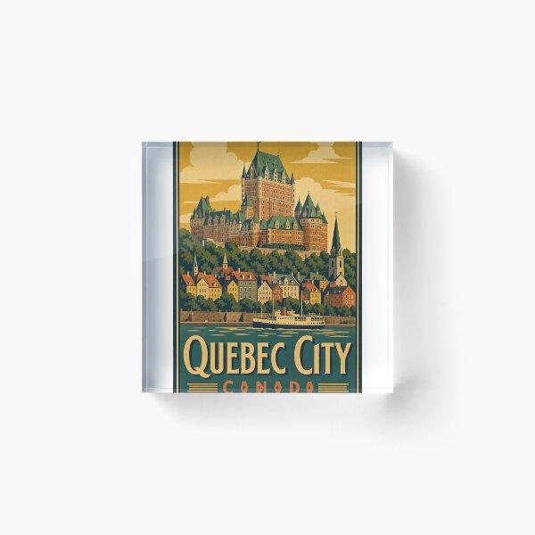Item preview, Quebec City Canada Travel Souvenir Retro Illustration designed and sold by VisualArtsOasis.
