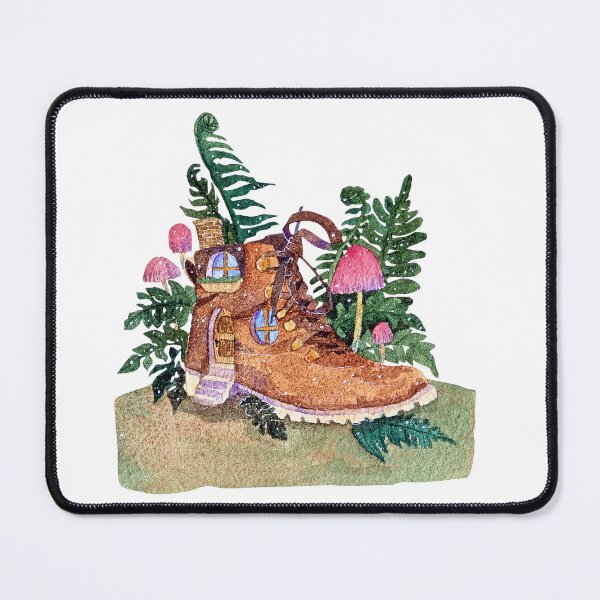 Item preview, Brown Boot Fairy House Watercolor Illustration designed and sold by Kikiproject.