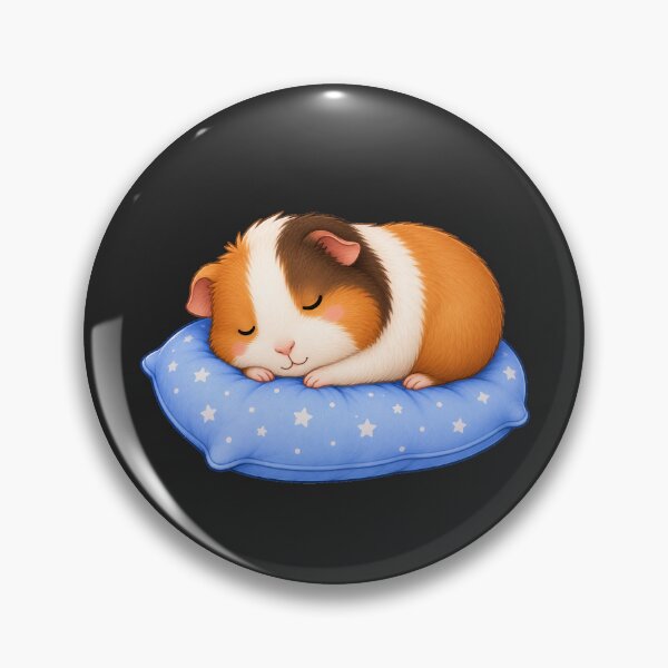Item preview, Cute Sleeping Guinea Pig on Blue Starry Pillow Cavy designed and sold by Seculinator.