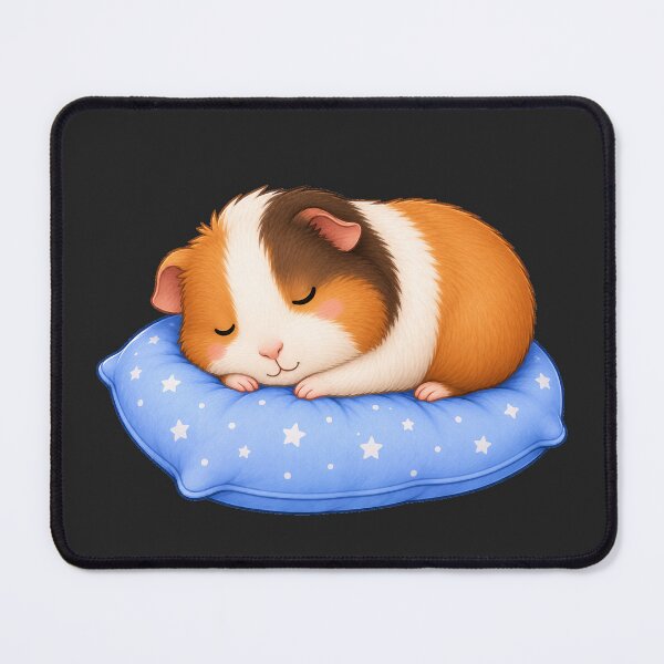 Item preview, Cute Sleeping Guinea Pig on Blue Starry Pillow Cavy designed and sold by Seculinator.
