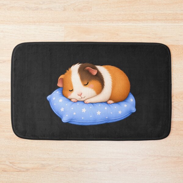 Item preview, Cute Sleeping Guinea Pig on Blue Starry Pillow Cavy designed and sold by Seculinator.