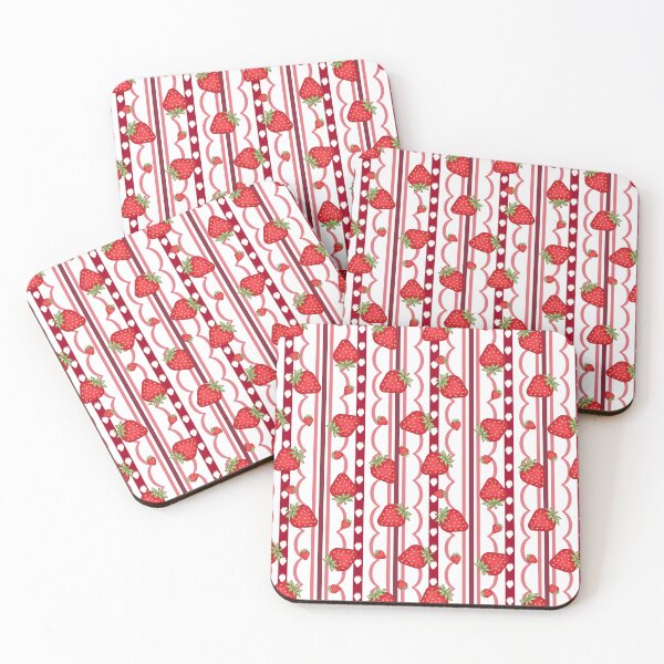 Item preview, Strawberry Seamless Pattern | Coquette Digital Paper | Pink Red Stripe Pattern designed and sold by romyca creation_22.