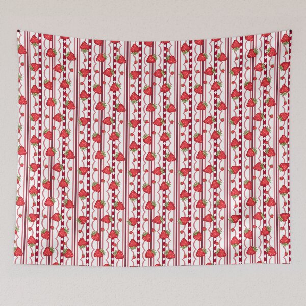 Item preview, Strawberry Seamless Pattern | Coquette Digital Paper | Pink Red Stripe Pattern designed and sold by romyca creation_22.