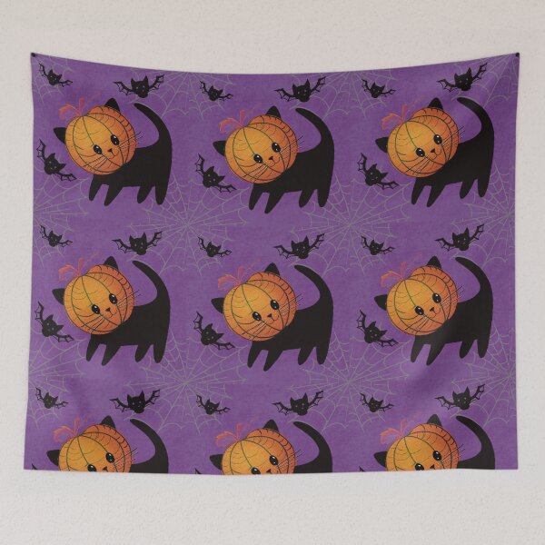 Item preview, Cute Halloween Pumpkin Cat designed and sold by Pryhozha.