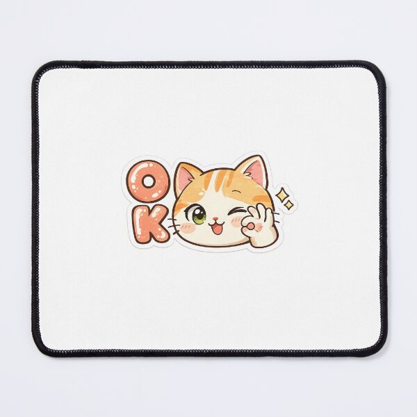 Item preview, Cute OK Cat Sticker | Kawaii Cat Saying OK designed and sold by graphixlab09.