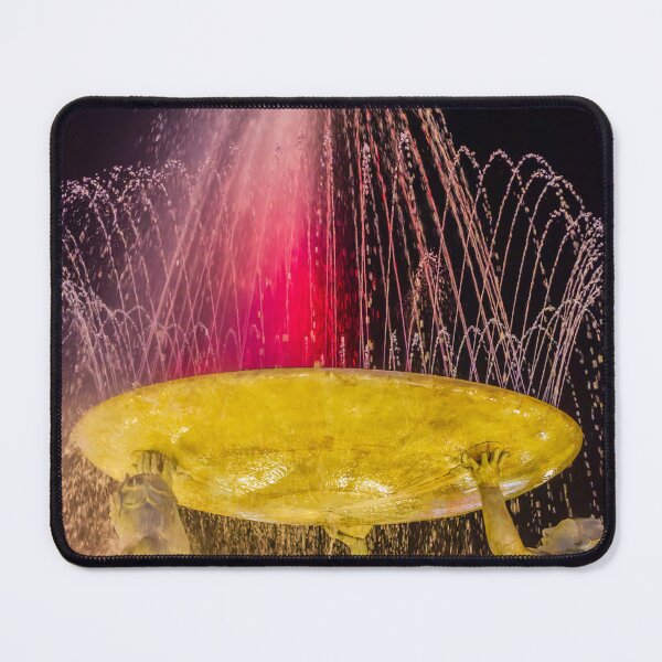 Item preview, Nighttime Colorful Fountain With Sculpted Statues and Illuminated Water Jets at City Plaza designed and sold by Nmallia.