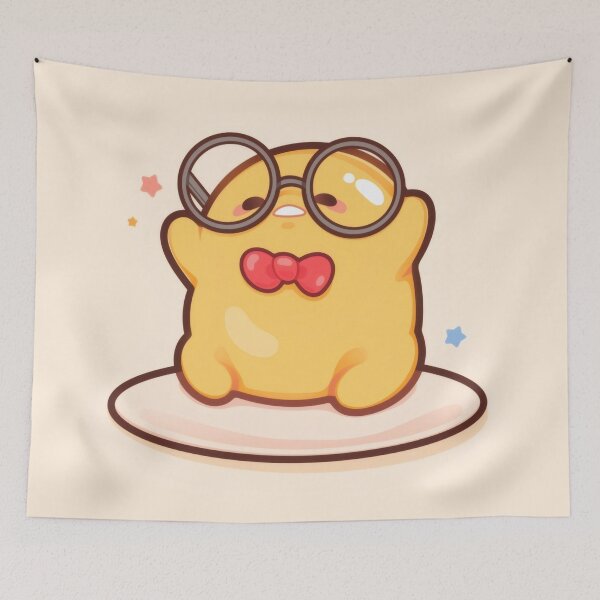 Item preview, Cute Smart Lazy Yellow Egg - Kawaii Nerd Glass Bowtie Aesthetic Sticker designed and sold by William Cano.