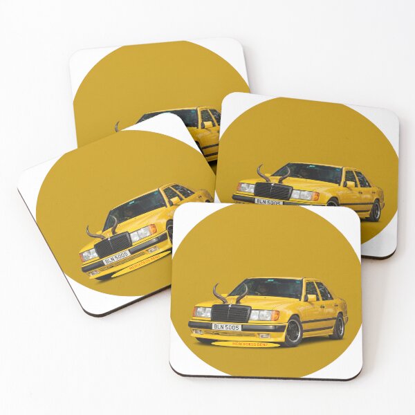 Item preview, Retro Yellow Classic Car with Horns - Vintage Custom W124 designed and sold by MottotoTech.