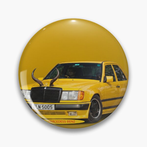 Item preview, Retro Yellow Classic Car with Horns - Vintage Custom W124 designed and sold by MottotoTech.