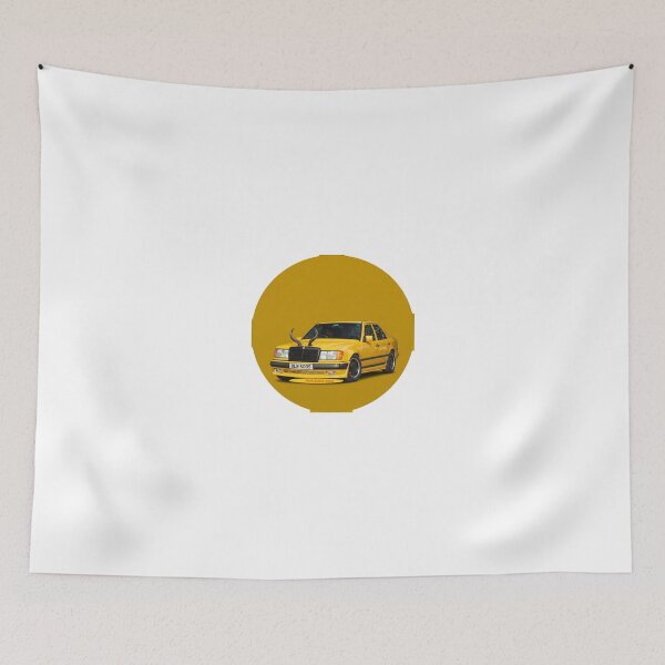 Item preview, Retro Yellow Classic Car with Horns - Vintage Custom W124 designed and sold by MottotoTech.