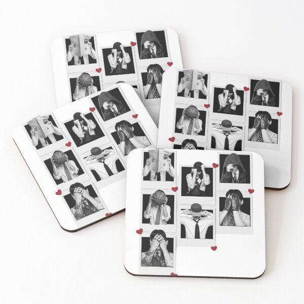 Item preview, BTS Shying Polaroid Hearts Aesthetic Print designed and sold by Mooncreates7.